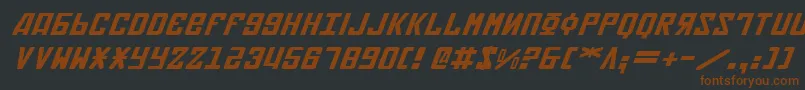 Czcionka SovietExpandedItalic – brązowe czcionki na czarnym tle