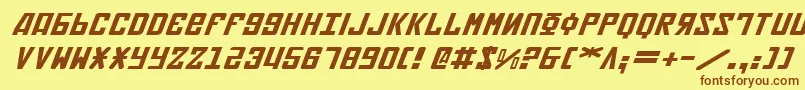 SovietExpandedItalic Font – Brown Fonts on Yellow Background