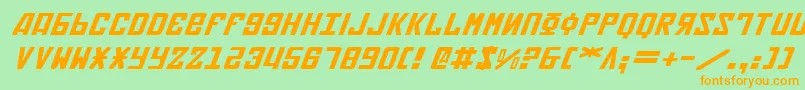 SovietExpandedItalic Font – Orange Fonts on Green Background