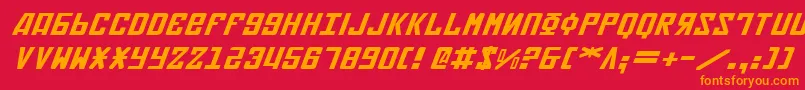 SovietExpandedItalic Font – Orange Fonts on Red Background