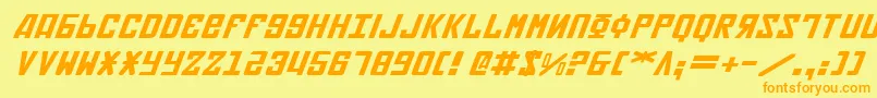 SovietExpandedItalic Font – Orange Fonts on Yellow Background
