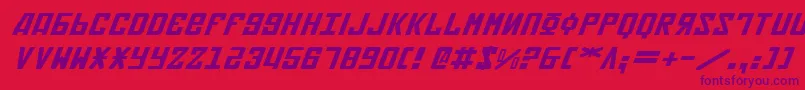 SovietExpandedItalic-Schriftart – Violette Schriften auf rotem Hintergrund