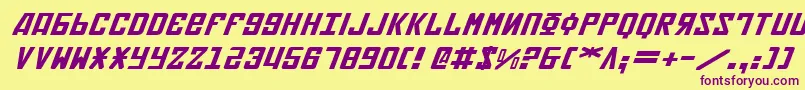 SovietExpandedItalic Font – Purple Fonts on Yellow Background