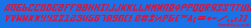 SovietExpandedItalic Font – Red Fonts on Blue Background
