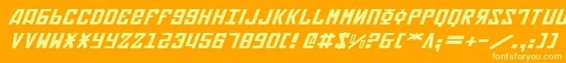 SovietExpandedItalic Font – Yellow Fonts on Orange Background