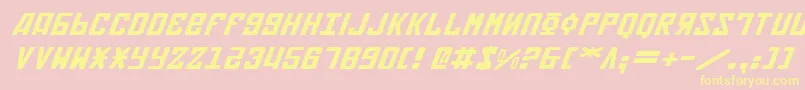 SovietExpandedItalic Font – Yellow Fonts on Pink Background