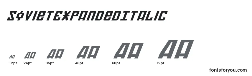 Размеры шрифта SovietExpandedItalic