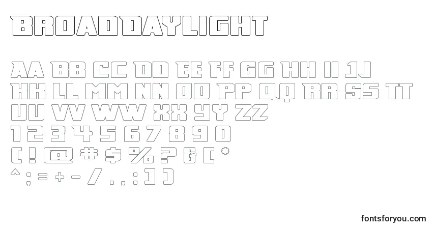 Schriftart BroadDaylight – Alphabet, Zahlen, spezielle Symbole