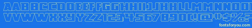 Fonte BroadDaylight – fontes amarelas em um fundo azul