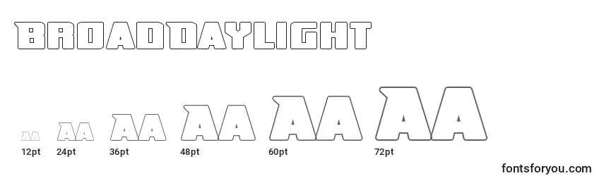 Размеры шрифта BroadDaylight