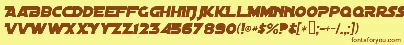 DistantGalaxyAlternateItalic Font – Brown Fonts on Yellow Background