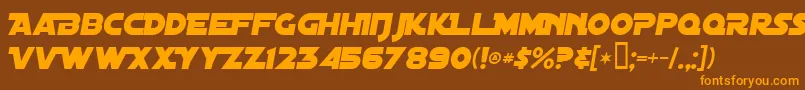 DistantGalaxyAlternateItalic Font – Orange Fonts on Brown Background