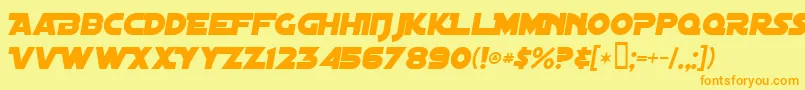 DistantGalaxyAlternateItalic Font – Orange Fonts on Yellow Background