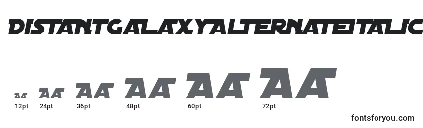 Размеры шрифта DistantGalaxyAlternateItalic