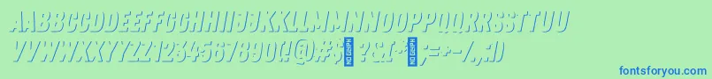 ZingrustdemoSh1 Font – Blue Fonts on Green Background