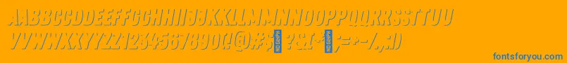ZingrustdemoSh1 Font – Blue Fonts on Orange Background