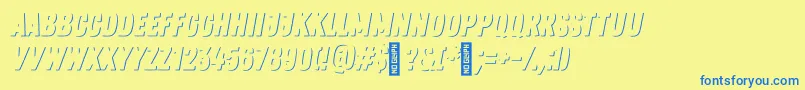 ZingrustdemoSh1 Font – Blue Fonts on Yellow Background