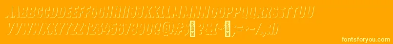 ZingrustdemoSh1-Schriftart – Gelbe Schriften auf orangefarbenem Hintergrund