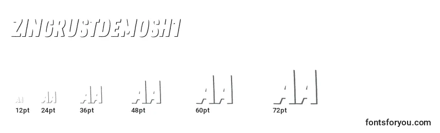 Größen der Schriftart ZingrustdemoSh1