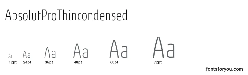 Размеры шрифта AbsolutProThincondensed (82535)