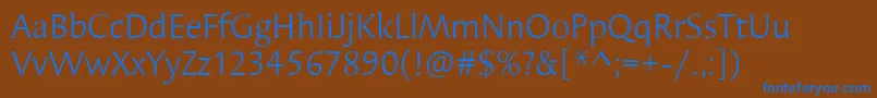 Шрифт SyndorItcBook – синие шрифты на коричневом фоне