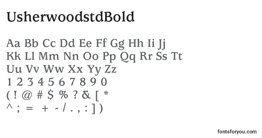 Schriftart UsherwoodstdBold – Alphabet, Zahlen, spezielle Symbole