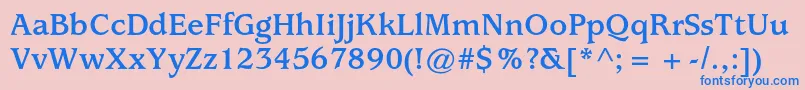 Police UsherwoodstdBold – polices bleues sur fond rose