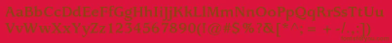 Police UsherwoodstdBold – polices brunes sur fond rouge