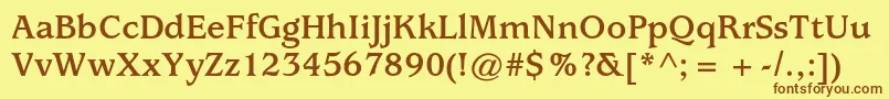 UsherwoodstdBold Font – Brown Fonts on Yellow Background