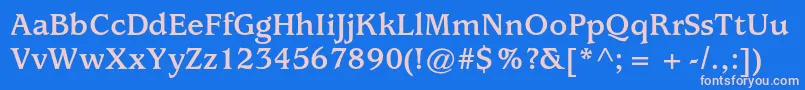UsherwoodstdBold Font – Pink Fonts on Blue Background
