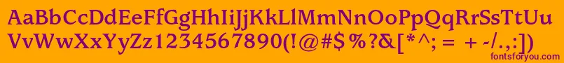 UsherwoodstdBold Font – Purple Fonts on Orange Background