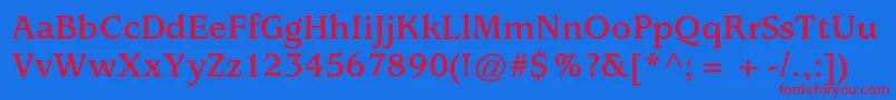 UsherwoodstdBold Font – Red Fonts on Blue Background