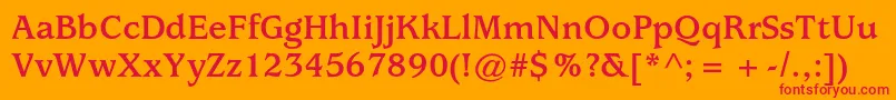 UsherwoodstdBold-Schriftart – Rote Schriften auf orangefarbenem Hintergrund