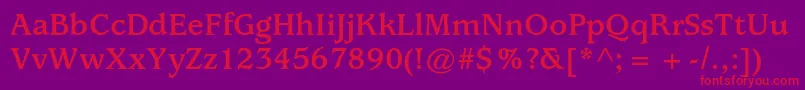 UsherwoodstdBold Font – Red Fonts on Purple Background