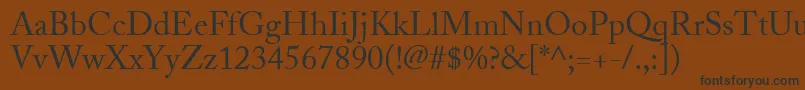 フォントAdobeCaslonRegular – 黒い文字が茶色の背景にあります