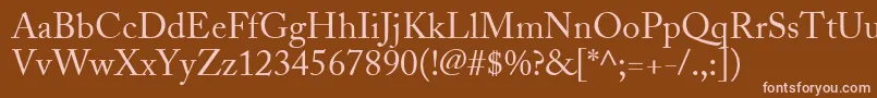 フォントAdobeCaslonRegular – 茶色の背景にピンクのフォント