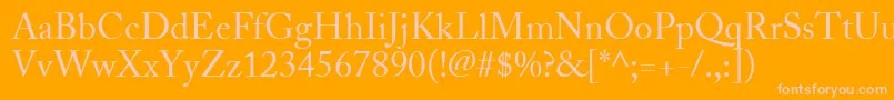 Шрифт AdobeCaslonRegular – розовые шрифты на оранжевом фоне