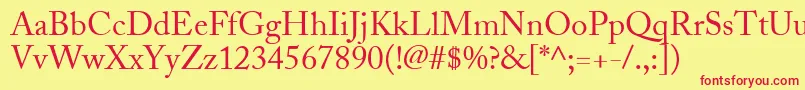 AdobeCaslonRegular Font – Red Fonts on Yellow Background