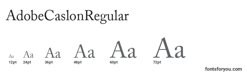 Размеры шрифта AdobeCaslonRegular