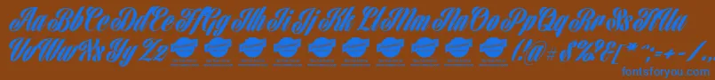 HarbellPersonalUse Font – Blue Fonts on Brown Background