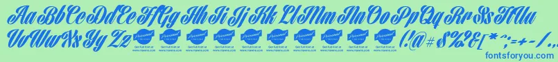 HarbellPersonalUse Font – Blue Fonts on Green Background