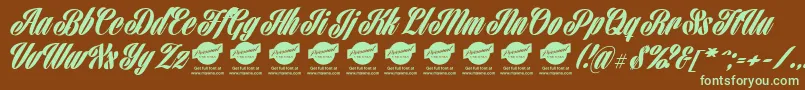 HarbellPersonalUse Font – Green Fonts on Brown Background