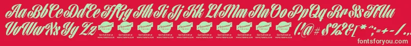 HarbellPersonalUse Font – Green Fonts on Red Background