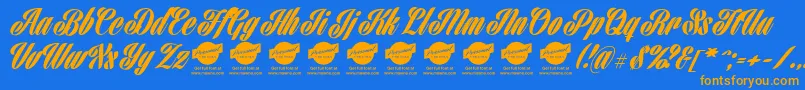 HarbellPersonalUse Font – Orange Fonts on Blue Background