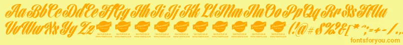 HarbellPersonalUse Font – Orange Fonts on Yellow Background