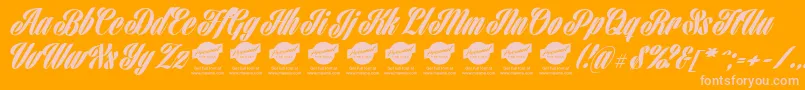 HarbellPersonalUse Font – Pink Fonts on Orange Background
