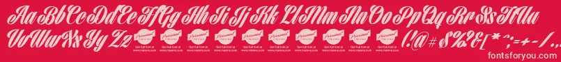 HarbellPersonalUse Font – Pink Fonts on Red Background