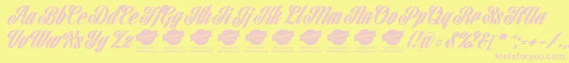 HarbellPersonalUse Font – Pink Fonts on Yellow Background