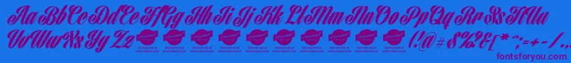 HarbellPersonalUse Font – Purple Fonts on Blue Background