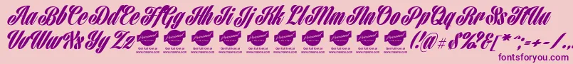 HarbellPersonalUse Font – Purple Fonts on Pink Background